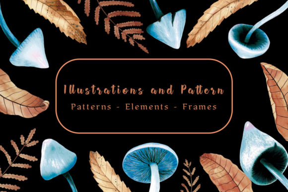 Download Blue Mushrooms Forest - Patterns - Premium Resources