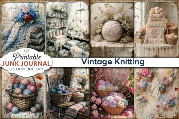 Download Vintage Knitting Junk Journal Pages - Premium Bundle