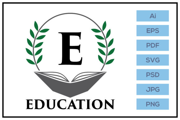 Download Education Logo with Book and Leaf Design - Cat Collection