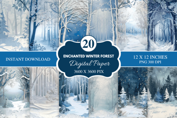 Download Enchanted Winter Forest Patterns - Premium Bundle
