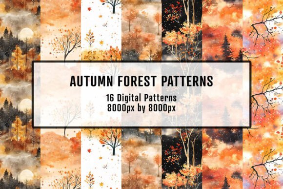 Download Autumn Forest Patterns - Premium Bundle