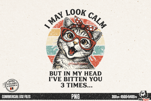 Download Retro Cat I May Calm Kitten Meme PNG - Cat Collection