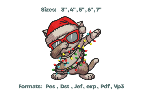 Download Dabbing Cat Christmas Lights - Cat Collection